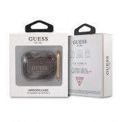 Guess AirPods 3 Shiny Marble Silicone Case - силиконов калъф с карабинер за Apple Airpods 3 (черен) 3