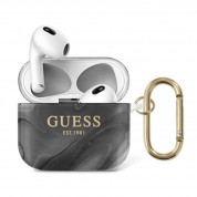 Guess AirPods 3 Shiny Marble Silicone Case (black)