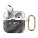 Guess AirPods 3 Shiny Marble Silicone Case - силиконов калъф с карабинер за Apple Airpods 3 (черен) 1