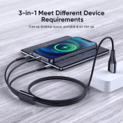 Joyroom 3-in-1 Charging Cable - универсален USB кабел с Lightning, microUSB и USB-C конектори (120 см) (зелен) 1