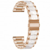 Tech-Protect Bracelet Modern Stainless Steel Band 20mm - каишка от неръждаема стомана за Galaxy Watch, Huawei Watch, Xiaomi, Garmin и други (20мм) (бял-златист) 1