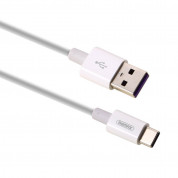 Remax Super Fast Charging USB-C Cable - бърз USB-C кабел (5A) за устройства с USB-C порт (100 см) (бял) 1
