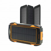 4smarts Solar Powerbank Rugged TitanPack Eco 20,000mAh - соларен панел и соларна удароустойчива външна батерия с безжично зареждане, няколко USB порта и фенер 