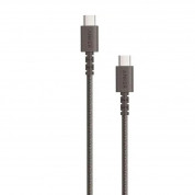 Anker PowerLine Select+ USB-C to USB-C Cable - здрав кабел с въжена оплетка и бързо зареждане за устройства с USB-C (90 см) (черен)