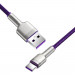 Baseus Cafule Metal Series USB-A to USB-C Cable 40W (CATJK-B05) - здрав кабел с въжена оплетка за устройства с USB-C порт (200 см) (лилав-златист)  2