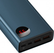 Baseus Adaman Metal Digital Display Power Bank 65W 20000 mAh (PPIMDA-D03) - външна батерия с два USB-A и един USB-C изходи и технология за бързо зареждане (син) 2