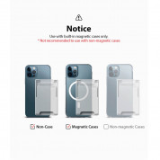 Ringke MagSafe Wallet Case - поликарбонатов портфейл (джоб) за прикрепяне към iPhone с MagSafe (сив) 9