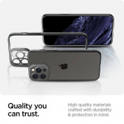 Spigen Optik Crystal Case - тънък силиконов (TPU) калъф за iPhone 13 Pro (сив-прозрачен) 9