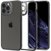 Spigen Optik Crystal Case - тънък силиконов (TPU) калъф за iPhone 13 Pro Max (сив-прозрачен)