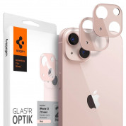 Spigen Optik Lens Protector - комплект 2 броя предпазни стъклени протектора за камерата на iPhone 13, iPhone 13 mini (розов)