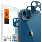 Spigen Glass tR Optik Lens Protector 2 Pack - комплект 2 броя предпазни стъклени протектора за камерата на iPhone 13, iPhone 13 mini (син)