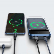 Baseus Magnetic Wireless Quick Charging Power Bank 10000 mAh - преносима външна батерия с USB-C порт, USB-A изход и безжично зареждане с MagSafe (син) 1