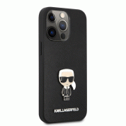 Karl Lagerfeld Saffiano Ikonik Leather Case - дизайнерски кожен кейс за iPhone 13 Pro (черен) 1