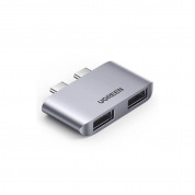 Ugreen Dual USB-C to Dual USB-A Adapter - адаптер за свързване от 2 х USB-C към 2 x USB-A (тъмносив)