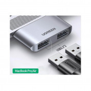 Ugreen Dual USB-C to Dual USB-A Adapter - адаптер за свързване от 2 х USB-C към 2 x USB-A (тъмносив) 1