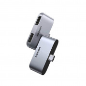 Ugreen USB-C to Dual USB-A Adapter - адаптер за свързване от USB-C към 2 x USB-A 3.0 (тъмносив)