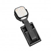 Blitzwolf Desktop LED Phone Live Streaming Holder - сгъваема алуминиева поставка за смартфон и LED светлина за предаване на живо (черен) 3