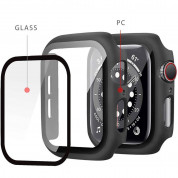 Tech-Protect Defense 360 Case - качествен твърд кейс с вграден стъклен протектор за дисплея на Apple Watch 7 45мм, Apple Watch 8 45мм (прозрачен) 3