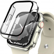 Tech-Protect Defense 360 Case - качествен твърд кейс с вграден стъклен протектор за дисплея на Apple Watch 7 45мм, Apple Watch 8 45мм (прозрачен)