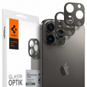 Spigen Optik Lens Protector - комплект 2 броя предпазни стъклени протектора за камерата на iPhone 13 Pro, iPhone 13 Pro Max (тъмносив)