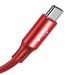 Baseus Fabric 3-in-1 Flexible Cable USB - универсален USB кабел с Lightning, microUSB и USB-C конектори (120 см) (червен) 3