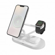 Tech-Protect 3-in-1 Magnetic MagSafe Wireless Charger A13 - тройна поставка (пад) за безжично зареждане за iPhone с Magsafe, Apple Watch и AirPods Pro (бял)