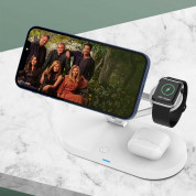 Tech-Protect 3-in-1 Magnetic MagSafe Wireless Charger A13 - тройна поставка (пад) за безжично зареждане за iPhone с Magsafe, Apple Watch и AirPods Pro (бял) 3