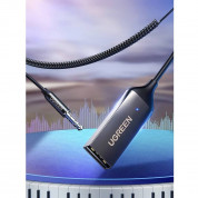 Ugreen USB Wireless Bluetooth 5.0 AUX Audio Adapter - безжичен блутут аудио адаптер, чрез който можете да прехвърлите звука от телевизор или компютър към слушалки или аудио система (черен) 2