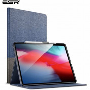 ESR Urban Premium Folio Case - текстилен калъф и поставка за  iPad Pro 11 (2021), iPad Pro 11 (2020), iPad Pro 11 (2018) (тъмносин)