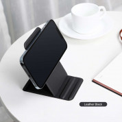 Nillkin SnapBase Magnetic Stand Leather - кожена поставка за прикрепяне към iPhone с MagSafe (тъмносин) 3