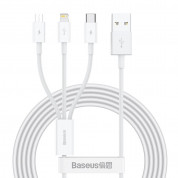 Baseus Superior 3-in-1 USB Cable with micro USB, Lightning and USB-C connectors (CAMLTYS-02) (150 cm) (white)