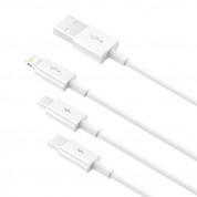 Baseus Superior 3-in-1 USB Cable (CAMLTYS-02) - универсален USB кабел с Lightning, microUSB и USB-C конектори (150 см) (бял) 3