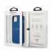 Guess Saffiano PU Leather Hard Case - дизайнерски кожен кейс за iPhone 13 (син) 6