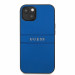 Guess Saffiano PU Leather Hard Case - дизайнерски кожен кейс за iPhone 13 (син) 2