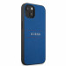 Guess Saffiano PU Leather Hard Case - дизайнерски кожен кейс за iPhone 13 (син) 3