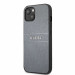 Guess Saffiano PU Leather Hard Case - дизайнерски кожен кейс за iPhone 13 (сив) 1