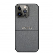Guess Saffiano PU Leather Hard Case for iPhone 13 Pro (gray) 1