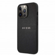 Guess Saffiano PU Leather Hard Case for iPhone 13 Pro Max (black)