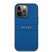 Guess Saffiano PU Leather Hard Case - дизайнерски кожен кейс за iPhone 13 Pro Max (син) 2