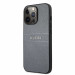 Guess Saffiano PU Leather Hard Case - дизайнерски кожен кейс за iPhone 13 Pro Max (сив) 1