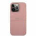 Guess Saffiano PU Leather Hard Case - дизайнерски кожен кейс за iPhone 13 Pro Max (розов) 2
