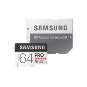 Samsung MicroSDHC Pro Endurance 64GB UHS-I 4K UltraHD class 10 up to 100 MBs with SD Adapter (for video monitoring) 3