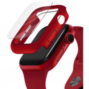 Uniq Nautic Apple Watch Case 44mm - качествен твърд кейс с вграден стъклен протектор за дисплея на Apple Watch 44мм (червен)