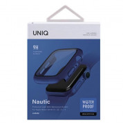 Uniq Nautic Apple Watch Case 44mm - качествен твърд кейс с вграден стъклен протектор за дисплея на Apple Watch 44мм (син) 5