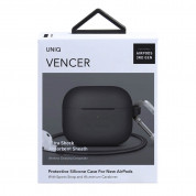 Uniq Vencer Silicone Hang Case - силиконов (TPU) калъф и силиконово въженце за Apple AirPods 3 (черен) 3