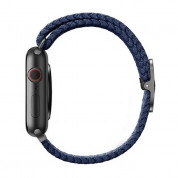 Uniq Aspen Adjustable Braided Band - текстилна каишка за Apple Watch 38мм, 40мм, 41мм (тъмносин) 1