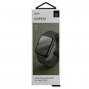 Uniq Aspen Adjustable Braided Band  - текстилна каишка за Apple Watch 38мм, 40мм, 41мм (зелен) 9