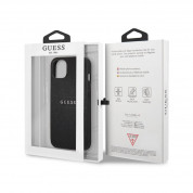 Guess Saffiano PU Leather Hard Case - дизайнерски кожен кейс за iPhone 13 mini (черен) 5