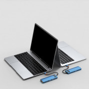 Baseus USB-C Metal Gleam Series 6-in-1 Hub (WKWG000003) - мултифункционален хъб за свързване на допълнителна периферия за устройства с USB-C (син) 15