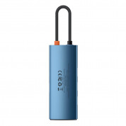 Baseus USB-C Metal Gleam Series 6-in-1 Hub (WKWG000003) - мултифункционален хъб за свързване на допълнителна периферия за устройства с USB-C (син) 1